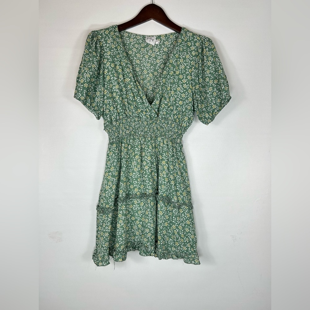 Polly Green Flower Dress